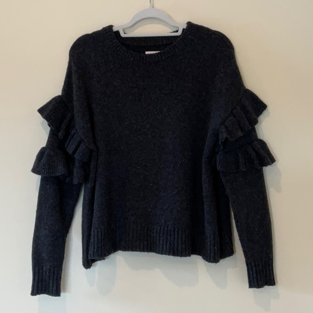 Cinq A Sept Mona Pullover Grey Wool Sweater - Picture 5 of 8